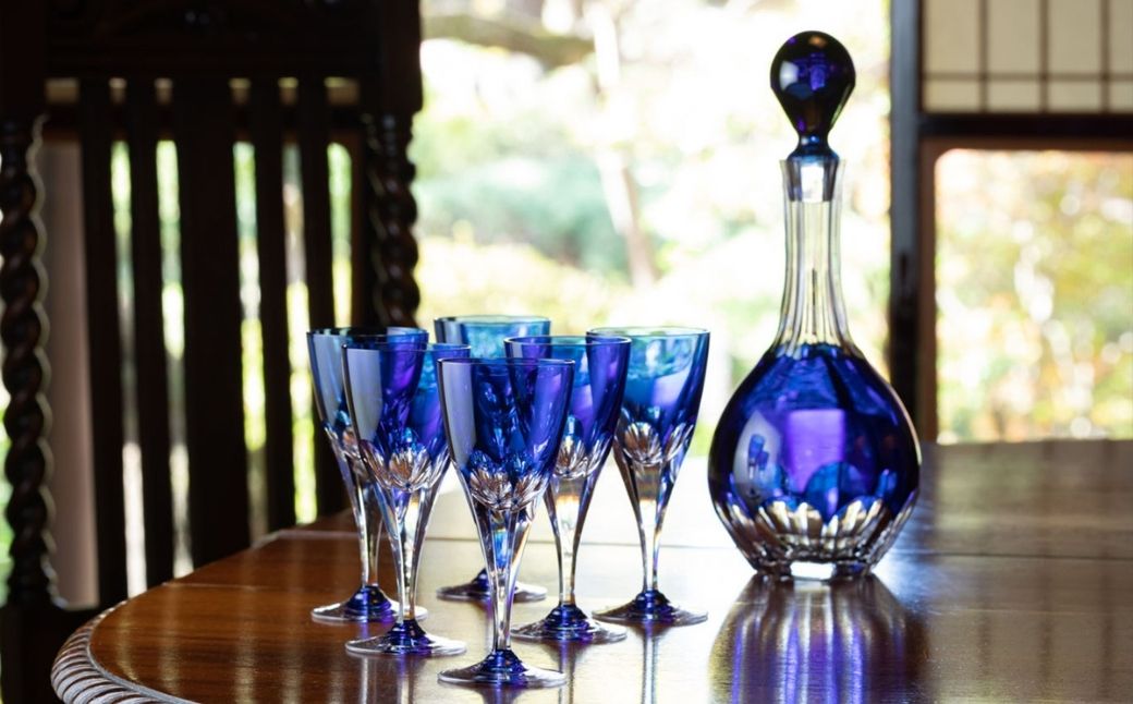 ロイヤルブルー デキャンター B210-72-CCB |  ワイン グラス キレイ 上品 お祝い プレゼント 記念日 ギフト ご褒美 オリジナル 日本土産 クリスタルガラス グラス コップ 伝統 日本