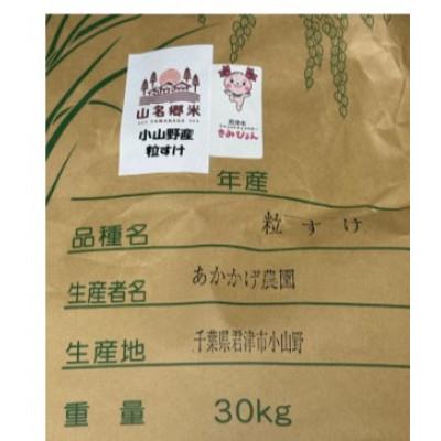 ふるさと納税 君津市 君津市小山野産「山名郷米」 粒すけ(玄米)　30kg