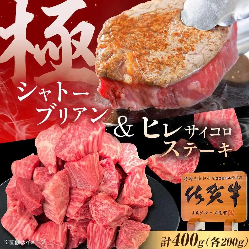 佐賀牛 ヒレセット 計400g（シャトーブリアン・ヒレサイコロステーキ）[UEM065]