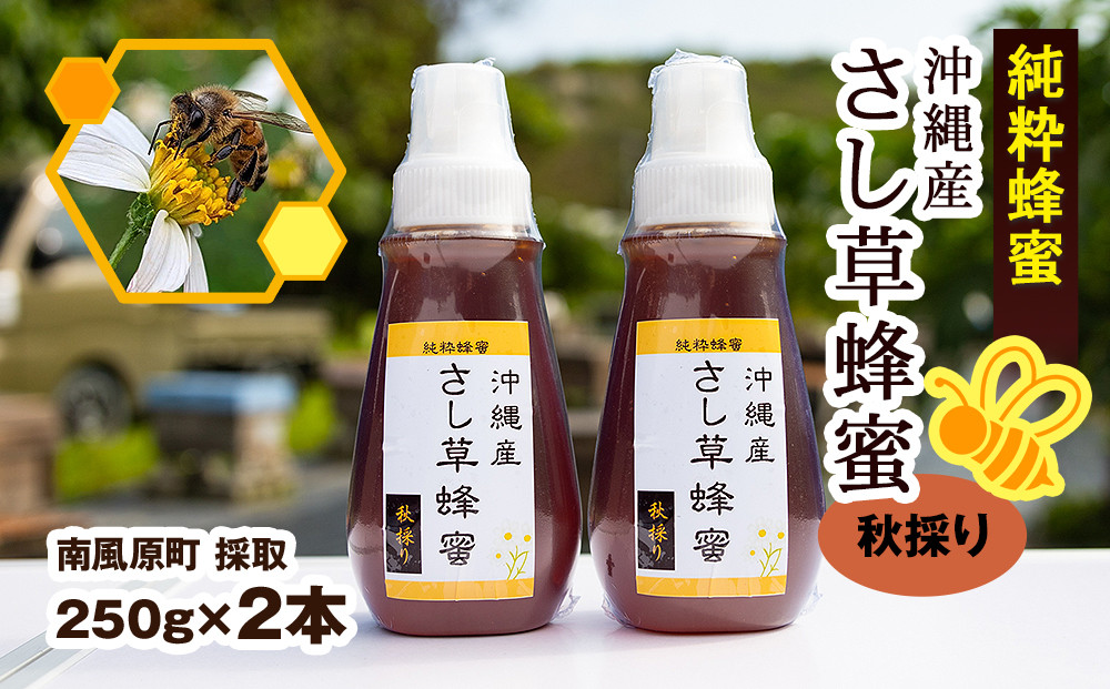 
純粋蜂蜜　沖縄産　さし草蜂蜜　秋採り　250g×2本　南風原町採取
