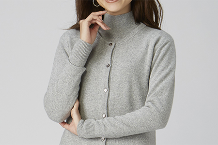 希少ベビーカシミヤ100％ 女性 ロングカーディガン M ライトグレー 1枚 20403M GY [0909]