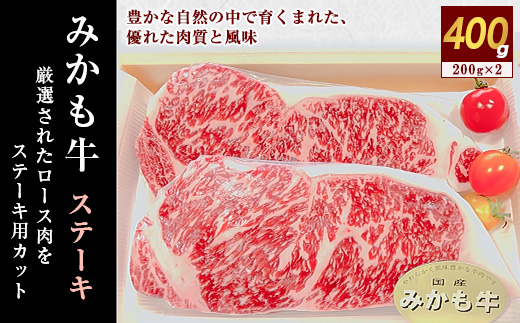 「みかも牛」ステーキ400g(200gx2枚)【1257323】