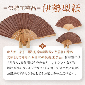 伊勢型紙 小紋型扇子 (寄せ小紋)