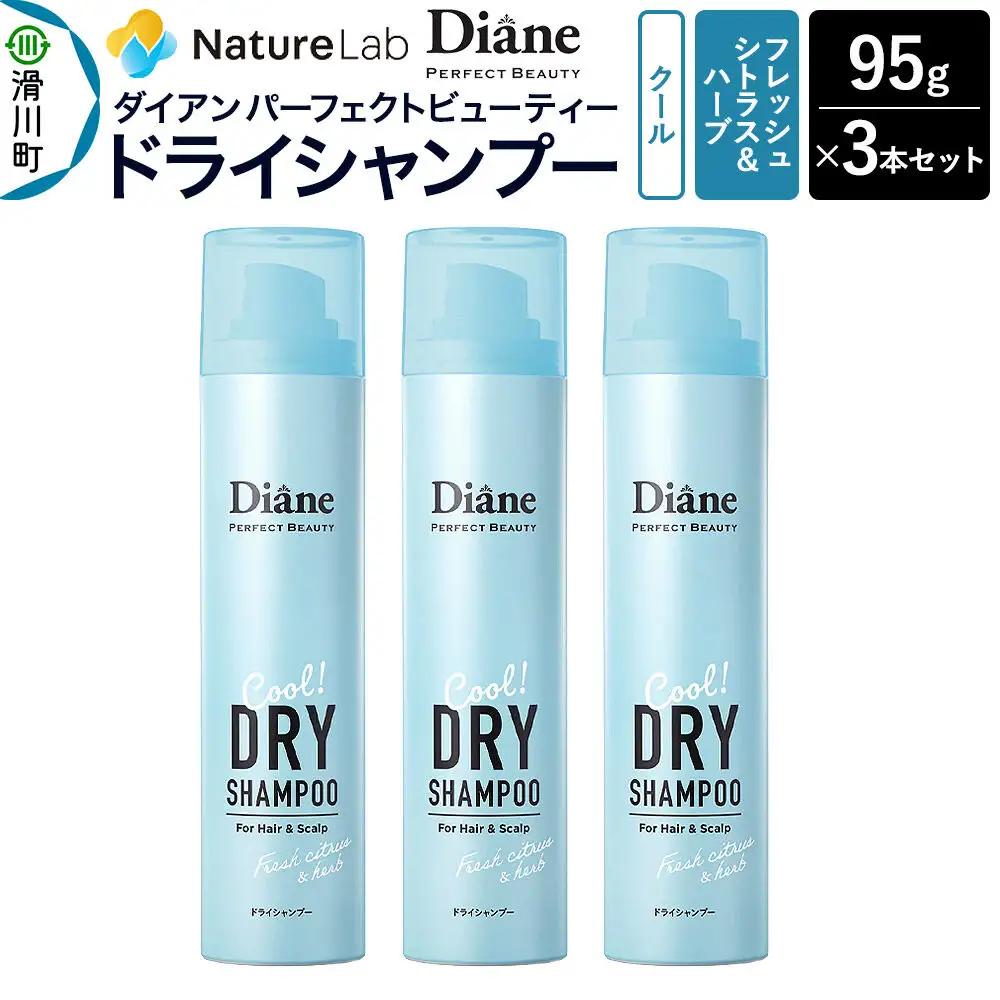 Diane ダイアン パーフェクトビューティー ドライシャンプー クール フレッシュシトラス＆ハーブの香り 95g×3個セット