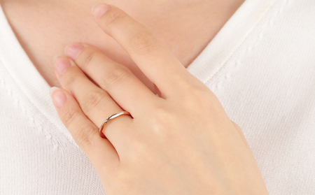 K18PG　地金デザインリング 稜線タイプ　R3940-PG【サイズ：3号～20号（0.5号刻み対応可）】