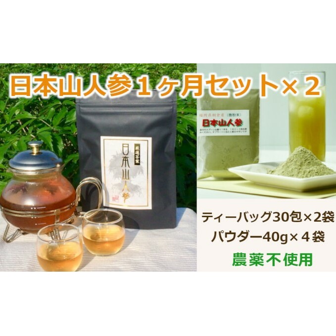 ★希少★日本山人参で夫婦で健康に！1か月分セット×2 飲料類 お茶 野菜/人参 