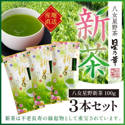 ふるさと納税 新宮町 【新茶】八女星野茶(100g×3本)/2027年5月〜7月中旬頃発送【八女茶】.AA329