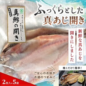 【干物】真あじ開き 2枚×5袋 干物【B0-210】