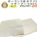 【ふるさと納税】羽毛合い掛け・ 肌布団2枚組ポーランド産マザーグース95％ 合掛け キング240×210cm dp470