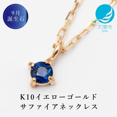 ふるさと納税 大津市 【10金 9月誕生石 サファイアネックレス】大人シンプル 華奢見えチェーン 天然石 一粒ペンダント