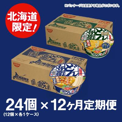 ふるさと納税 千歳市 【定期便12カ月】日清 北のどん兵衛 うどんセット＜天ぷら・きつね＞各1箱・合計2箱 |  | 02