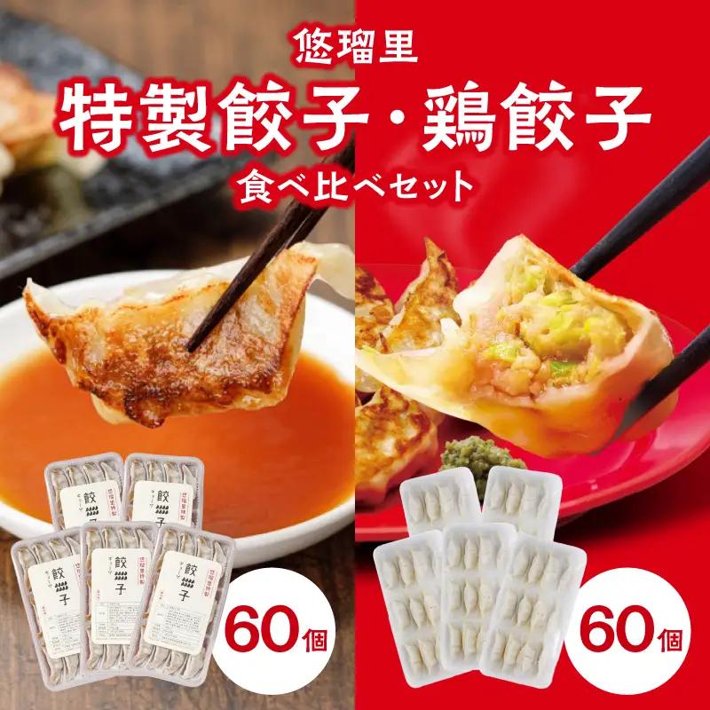 悠瑠里特製餃子60個&鶏餃子60個 食べ比べセット 餃子 ぎょうざ 惣菜