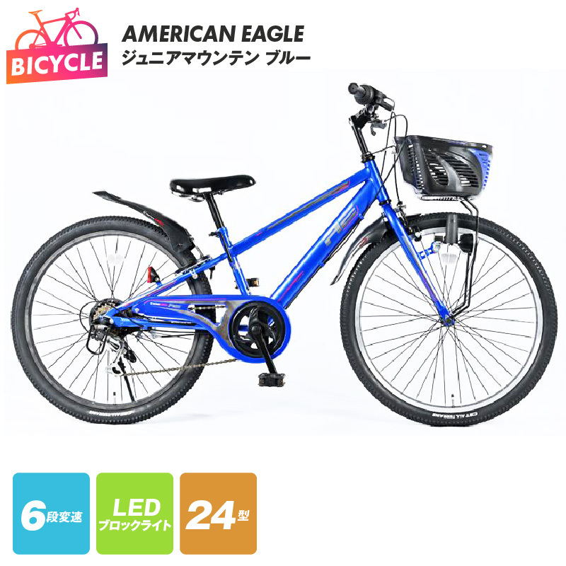 AMERICAN EAGLE ジュニアマウンテン24 ブルー【自転車 完成品 組み立て不要 アウトドア サイクリング じてんしゃ 通勤 通学 新生活】 099X220_イメージ1