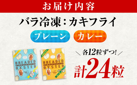 冷凍 カキフライ (2種 食べ比べ 12粒×2袋) プレーン×カレー 広島県産 冷凍カキフライ 広島牡蠣 牡蠣 かき カキ  料理 簡単 魚介類 海鮮 ギフト 広島県福山市/クニヒロ株式会社[BACG