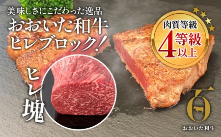 おおいた和牛 ヒレブロック約1kg 牛肉 和牛 豊後牛 国産牛 赤身肉 焼き肉 焼肉 大分県産 九州産 津久見市 国産【tsu002304】