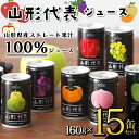【ふるさと納税】山形代表ジュース 160g×15缶セット F2Y-3394