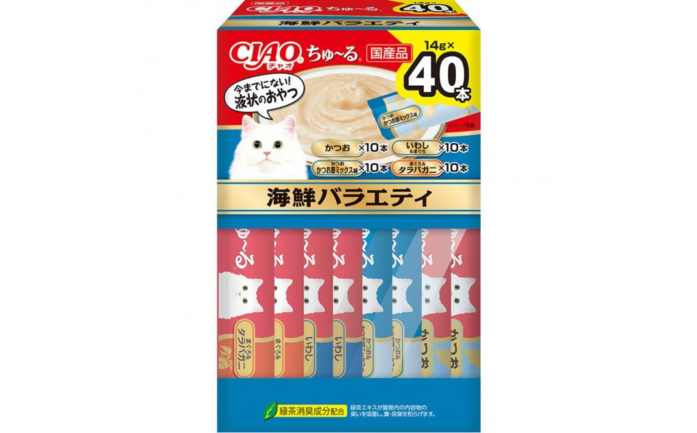 
                  いなば　CIAO猫ちゅ～る　海鮮バラエティ320本（14ｇｘ40本入りBOXｘ8袋入）（ケース）
                