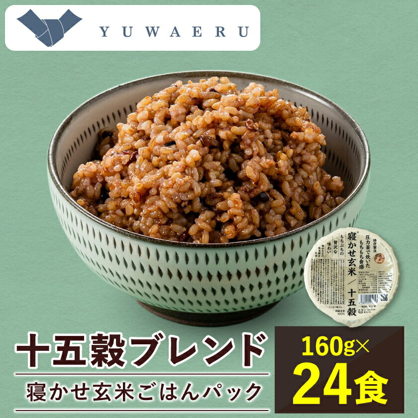 【ふるさと納税】寝かせ玄米ごはんパック　十五穀ブレンド【160g×24食】_ ごはんパック ご飯 パックご飯 玄米 玄米ごはん 米 24食 寝かせ玄米 レンジ 簡単 便利 保存食 備蓄 常温保存 レトルト 十五穀 ギフト 自宅用 送料無料 【配送不可地域：離島・沖縄県】【1587831】