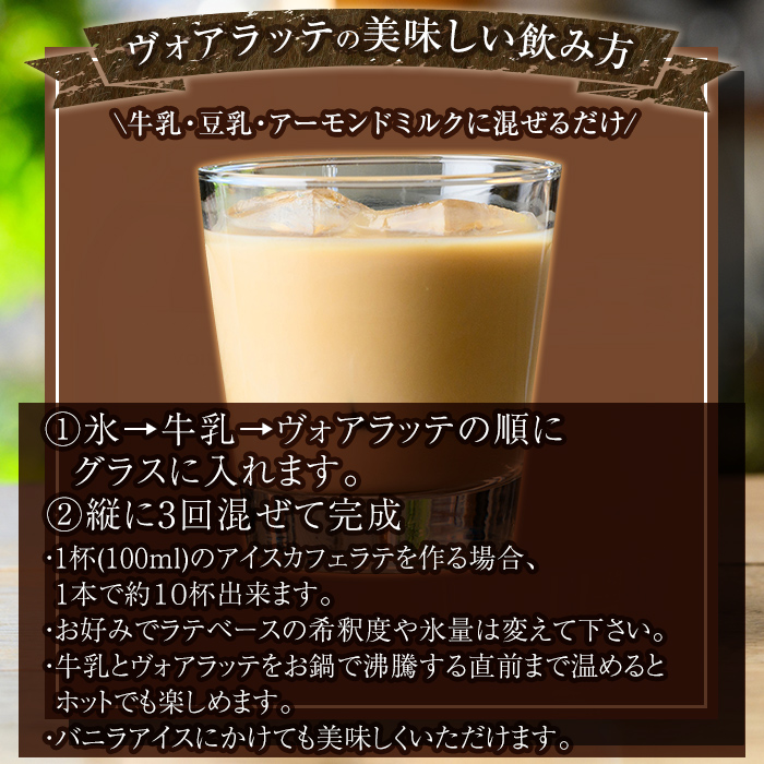 K-155 ＜ギフトボックス入り＞カフェラテベース2本(レギュラー＆デカフェ)【ヴォアラ珈琲】