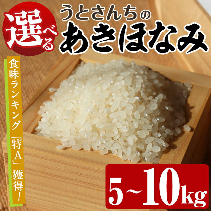 【ふるさと納税】＜内容量が選べる！＞ あきほなみ (5～10kg) 国産 米 お米 コメ 白米 アキホナミ ごはん ご飯 お弁当 おにぎり 特A【うとさんち】