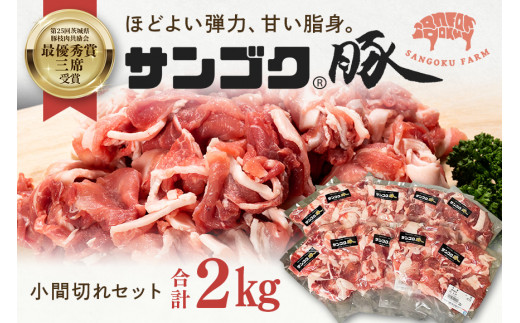 
ブランド豚「サンゴク豚」 小間切れセット 2kg 小間切れ 細切れ こま切れ 豚こま 豚小間 豚小間肉 小分け 2-P
