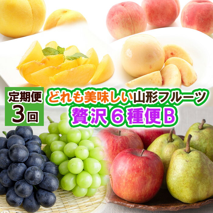 【ふるさと納税】【定期便3回】どれも美味しい山形フルーツ贅沢6種便B 【令和7年産先行予約】FS24-517 くだもの 果物 フルーツ 山形 山形県 山形市 お取り寄せ 2025年産