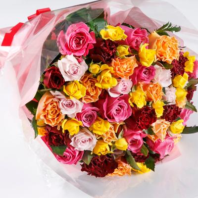 ふるさと納税 静岡市 バラの花束　ミックス 50本