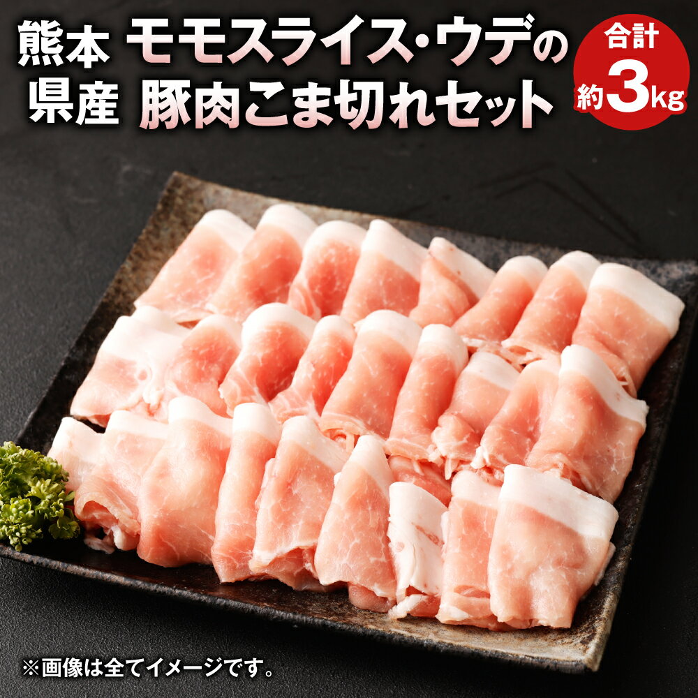 【ふるさと納税】熊本県産 豚肉 モモスライス・ウデのこま切れセット 約1kg×3パック 合計約3kg モモ ウデ 詰め合わせ 豚 お肉 肉 こま切れ肉 スライス肉 国産 九州産 冷凍 送料無料《90日以内に出荷予定(土日祝除く)》