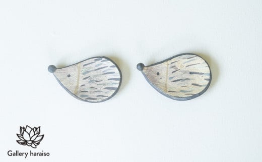 
【沖縄のかわいい器】土の種のハリネズミ皿（小）ペアセット
