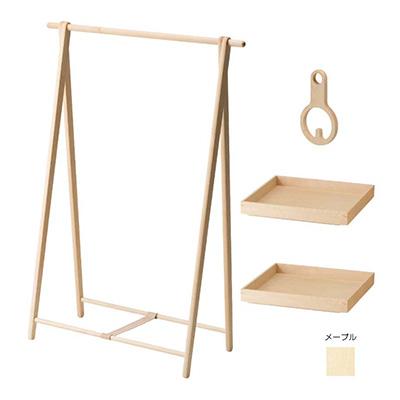 ふるさと納税 旭川市 旭川家具cosineドレスラックワイドとトレーとフックのセットメープル【複数個口で配送】_00343