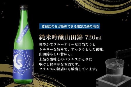 基峰鶴 純米吟醸山田錦と脊振湧水 720ml 各1本【日本酒 純米吟醸 地酒 酒 背振湧水 限定流通のお店 山田錦 限定 飲み比べ フルーティー 甘味 切れ味 贈り物 お祝い 登録店】 A5-F085