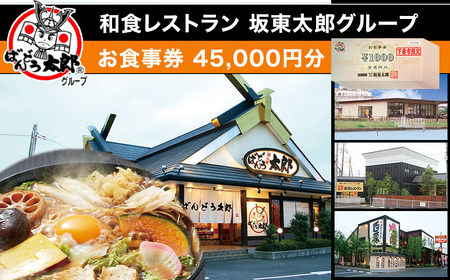 45,000円分 利用チケット お食事券 和食レストラン坂東太郎グループ【下妻市限定】【 食事券 レストラン食事券 茨城食事券 下妻食事券 家族食事券 】