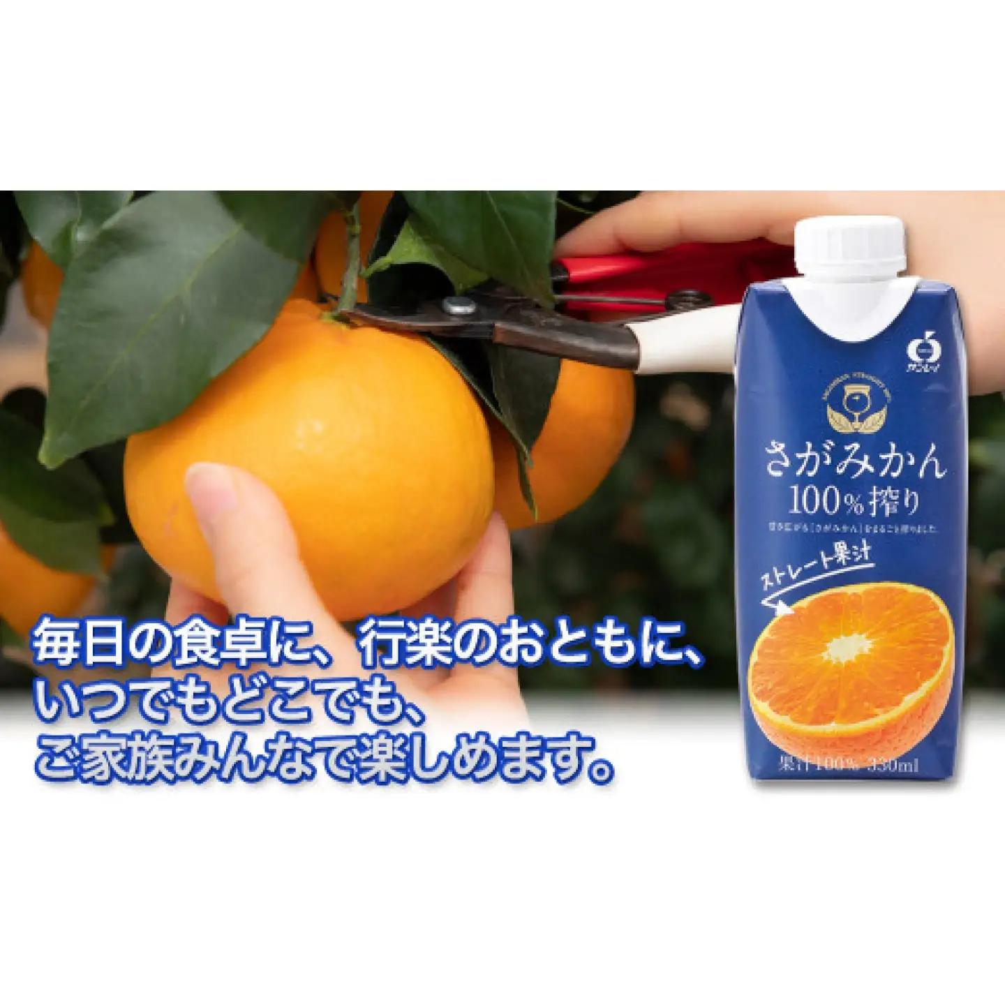 さがみかん100％搾り 330ml×12本 / 蜜柑 みかん 柑橘 果物 / 佐賀県 / さが風土館季楽[41AABE120]