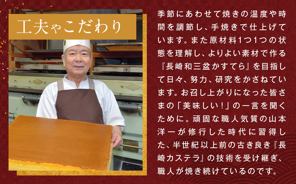 【7営業日以内発送】【琴海の心 0.5号(5カット)×5本】和三盆糖を限界まで使用した為、熟練職人しか焼けない、ワンランク上のかすてら