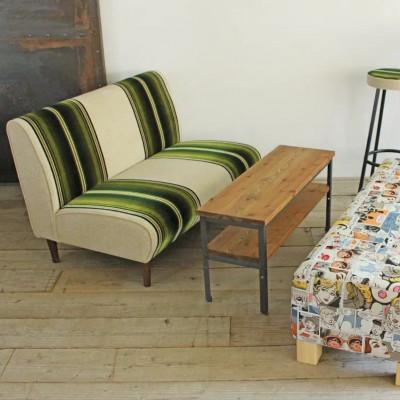 ふるさと納税 富田林市 Cokes Sofa 2人掛け(コークスソファ)グリーンストライプ【SWOF】 |  | 02