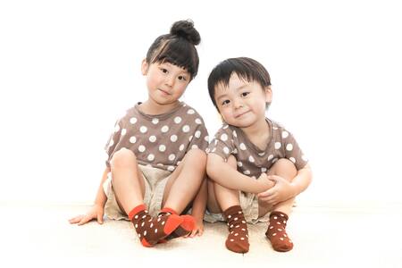 ショートソックス子供用2足（切り返し鹿ドット） 7-271