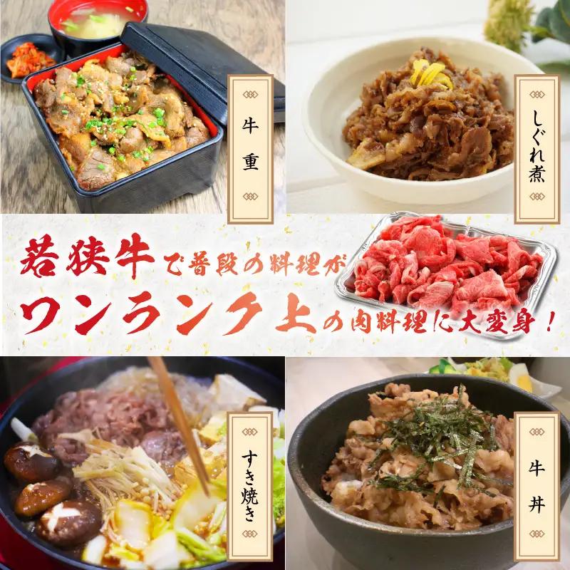福井県産若狭牛ステーキ(モモ肉)約200g×3枚&切り落とし300gセット [B-012006]