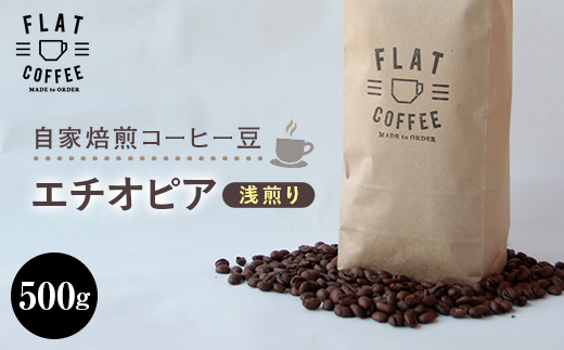コーヒー 豆 500g エチオピア 珈琲 FLAT COFFEE 富山県 立山町 F6T-743
