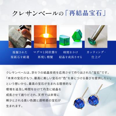 ふるさと納税 京都市 【京セラ】クレサンベール〈サファイア〉ピアス【スタッドタイプ/1.00CT/9月誕生石】 |  | 03