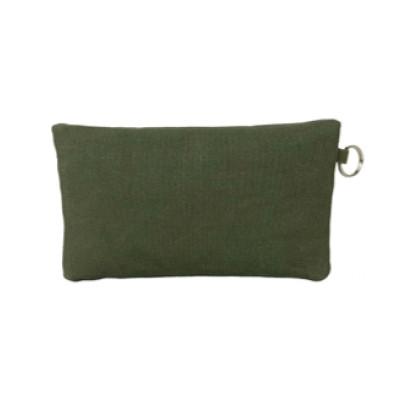 ふるさと納税 加東市 帆布工房　横長二段ファスナー付きポーチ(カーキ)　約12×20cm |  | 01