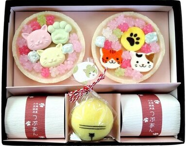 「ねこ忍茶かぷちーの」と「ねこもにゃか」お配りセット（各4箱）最中 カプチーノ 京都