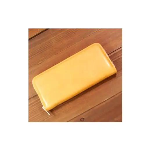 本革 ラウンドファスナー 財布 日本製 レザー 革製品 高級 財布 Bliss ピット鞣し WH-14 マスタード