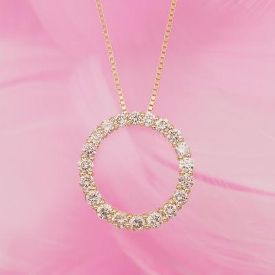 ふるさと納税 甲府市 K18 0.5ctダイヤモンド　サークルペンダントネックレス　　　HH018725 |  | 01