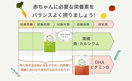 mitete 葉酸サプリ ＆ DHAサプリ 葉酸 DHA サプリメント 妊娠 授乳◇