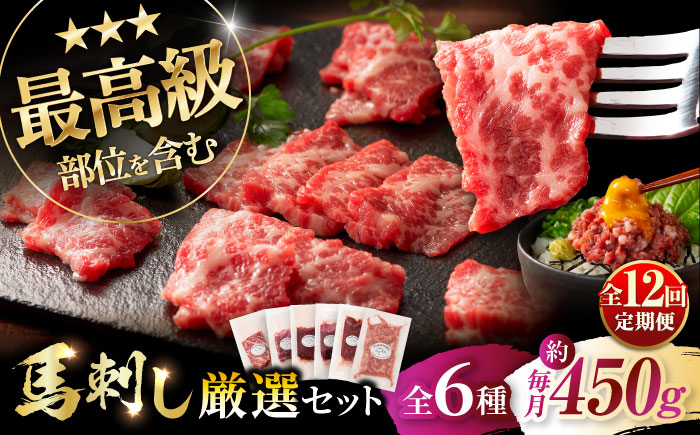 
                  【全12回定期便】「熊本特産」馬刺し専門店厳選の6種セット 3893 / 馬肉 馬刺し 赤身 ばさし バサシ馬刺し 馬刺 赤身 馬刺 冷凍 小分け おすすめ オススメ 熊本 菊陽 馬肉 タレ付き 生姜付き あっさり ばさし 赤身 ヒレ 大トロ ランプ 中トロ ネギトロ 馬刺しのたれ たれ しょうが【株式会社フジチク】 [BHAD074]
                