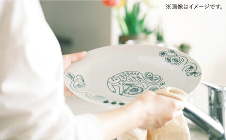 【波佐見焼】Pebble Ceramic Studioコラボ CatオーバルプレートL 2枚【アイユー】[UA71]