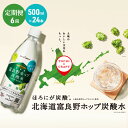 【ふるさと納税】北海道 定期便 6ヵ月 連続 全6回 炭酸水 500ml × 24本 北海道富良野ホップ炭酸水 グリーンシャワー ポッカサッポロ 無糖 北海道富良野ホップ ペットボトル 炭酸飲料 炭酸 ソーダ ソーダ水 飲料 ドリンク (有)リカーショップかまだ 上富良野町　定期便