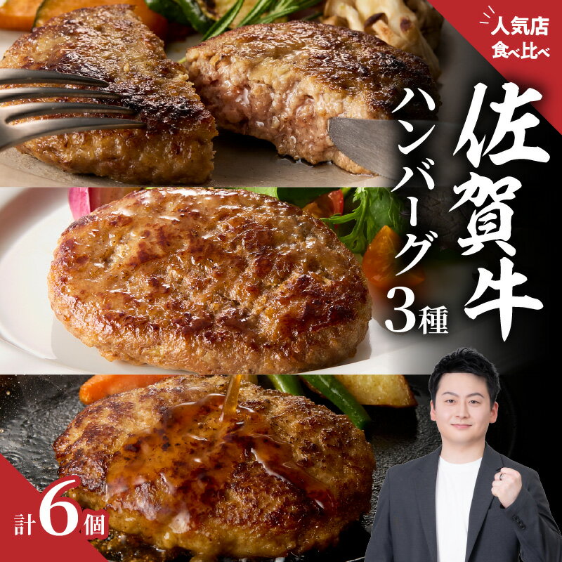 【ふるさと納税】ハンバーグ3種詰合せ（ギフトセット）／ 佐賀牛 ハンバーグ 味付き 黒毛和牛 牛肉 弁当 おかず 惣菜 簡単 調理 お手軽 時短 焼くだけ 国産 佐賀県 玄海町 【★ 観光大使 おすすめ ★】