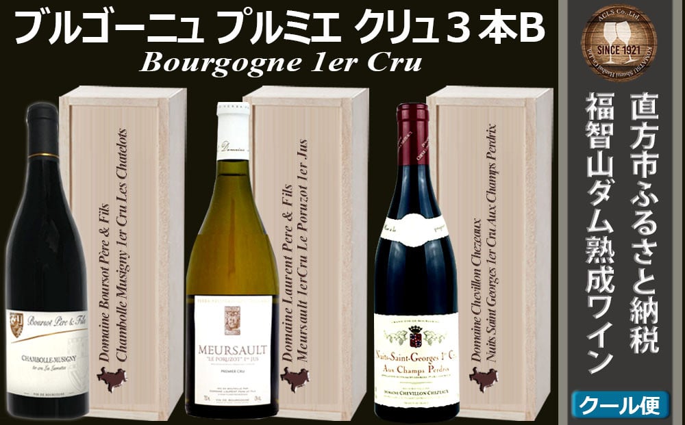 
            ＜チョイス限定＞福智山ダム熟成 最高級 赤白ワイン 1er-Cru 3本 Bセット FD521【限定23セット】なくなり次第終了 熟成ワイン ワイン 酒 お酒
          