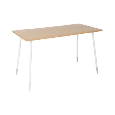 【ふるさと納税】【andFREL】ワークテーブル 天板（ナチュラルオーク）脚/フレーム（ホワイト）幅120 奥行60 高さ72【ポリッシュ】 インテリア 快適 作業 シンプル 薄め 電源 ケーブル 耐久性　※離島への配送不可